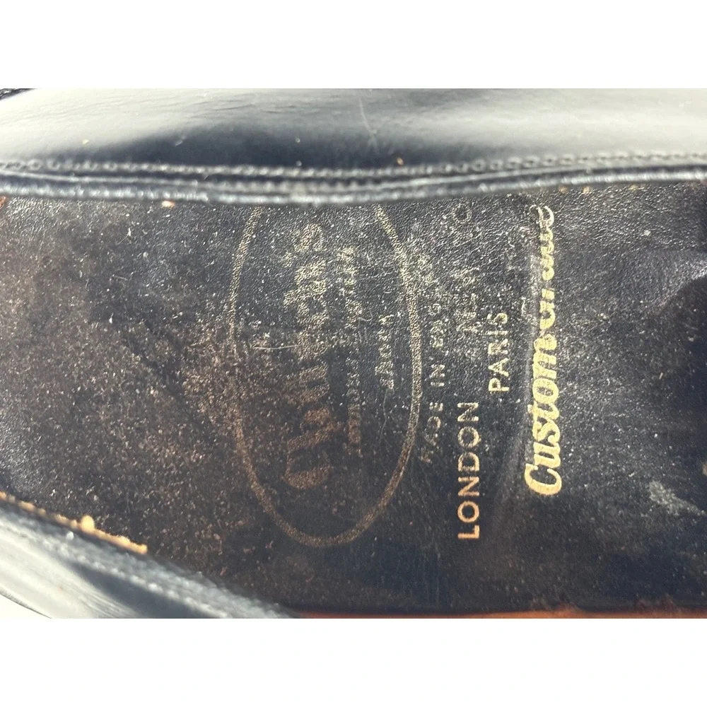 Vtg Church's Penny Loafers Men 10.5W UK 9.5H Black Custom Grade Leather England